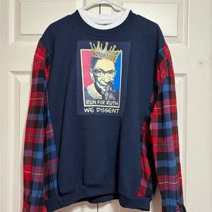Upcycled RBG Ruth Bader Ginsberg Sweatshirt